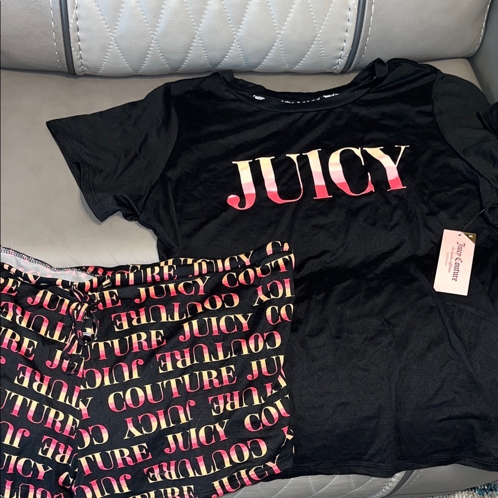 NWT Juicy Couture Pajama Set in Black and Pink